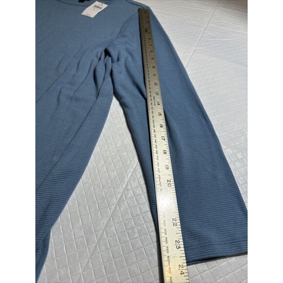 J Jill Women Top Large Blue Tunic Shirt Wearever Collection Long Sleeve NWT - Picture 5 of 10